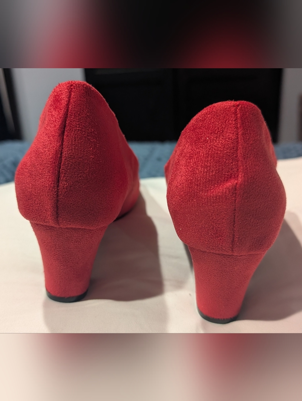 Red Suede Pumps - Picture 4 of 4